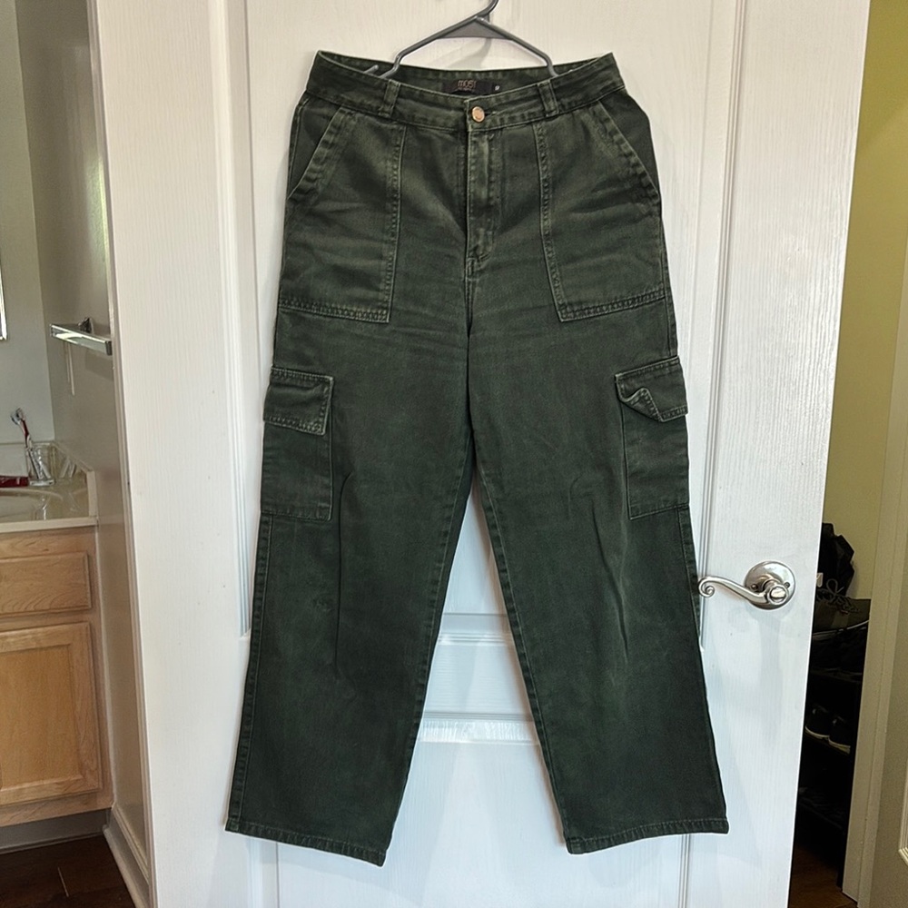 Olive Wide Leg Jeans